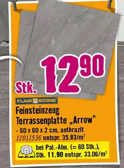 Hornbach Feinsteinzeug Terrassenplatte Arrow Angebot