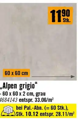 Hornbach Alpen Grigio Angebot