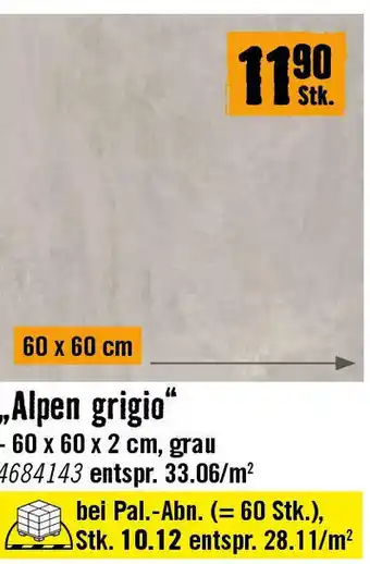 Hornbach Alpen Grigio Angebot