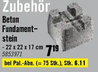 Hornbach Beton Fundament- stein Angebot