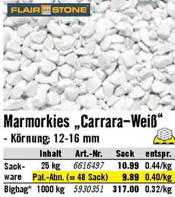 Hornbach Marmorkies Carrara-Weiß Angebot