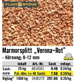 Hornbach Marmorsplitt Verona-Rot Angebot