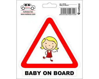 Hornbach Hinweisschild Baby on Board (Mädchen) 180x150 mm, zum Kleben Angebot