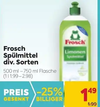 Billa Frosch Spülmittel Div.Sorten 500 ml-750 ml Angebot