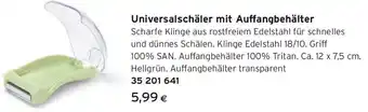 Tchibo Eduscho Universalschäler mit Auffangbehälter Angebot