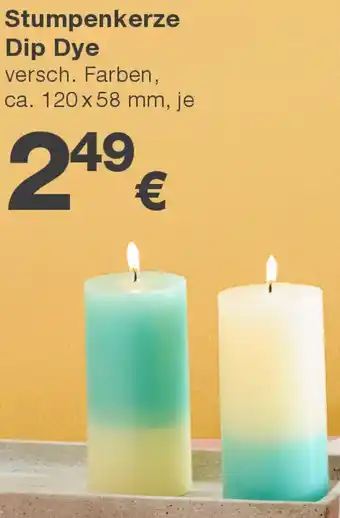 KiK Stumpenkerze Dip Dye Angebot