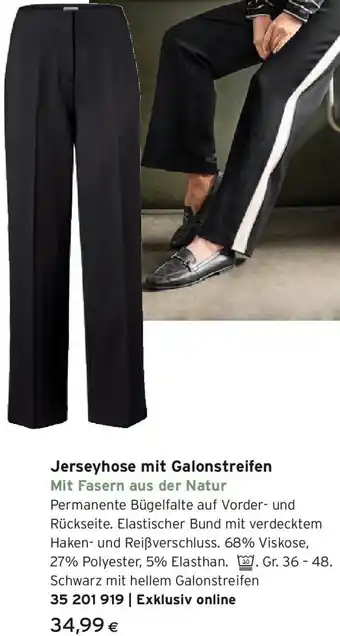 Tchibo Eduscho Jerseyhose mit Galonstreifen Angebot