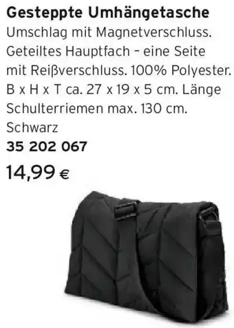 Tchibo Eduscho Gesteppte Umhängetasche Angebot