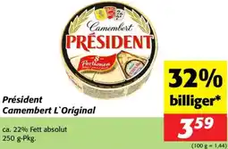 Nah&Frisch Président Camembert L'Original Angebot