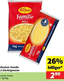 Nah&Frisch Recheis Familie 2-Eierteigwaren Angebot