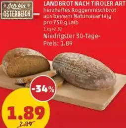 PENNY Landbrot nach tiroler art Angebot