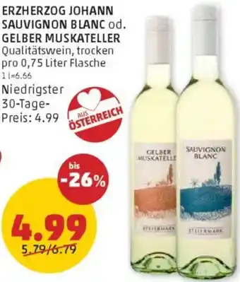 PENNY Erzherzog johann sauvignon blanc od. gelber muskateller Angebot