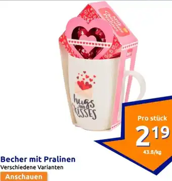 Action Becher mit Pralinen Angebot