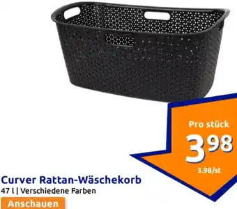 Action Curver Rattan-Wäschekorb Angebot