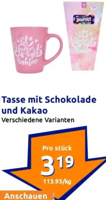 Action Tasse mit Schokolade und Kakao Angebot