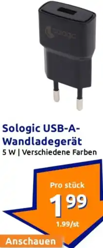 Action Sologic USB-A- Wandladegerät Angebot