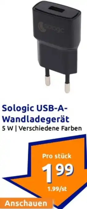 Action Sologic USB-A- Wandladegerät Angebot