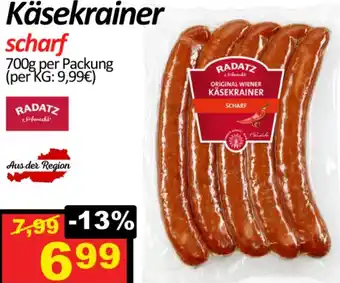 Wurstico Käsekrainer scharf Angebot