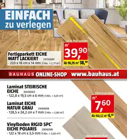 Bauhaus Fertigparkett Eiche matt lackiert Angebot