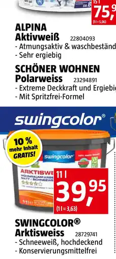 Bauhaus swingcolor Wandfarbe Arktisweiß Angebot