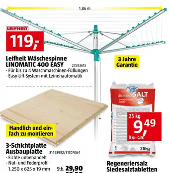 Bauhaus Leifheit Wäschespinne Linomatic 400 Easy Angebot