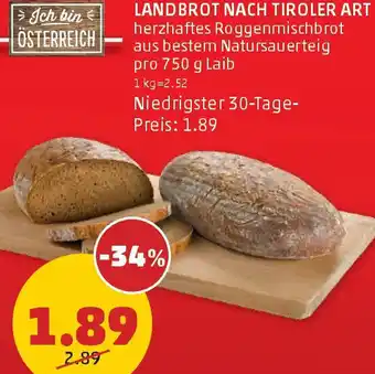 PENNY Landbrot Nach Tiroler Art Angebot