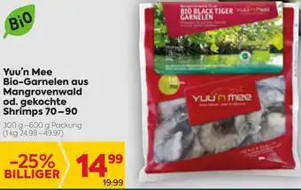 Billa Bio Yuu'n Mee Bio Garnelen Aus Mangrovenwald Od. Gekochte Shrimps 70-90 300 g-600 g Angebot