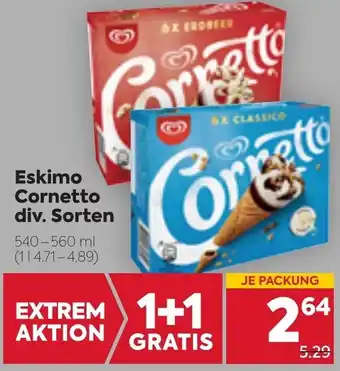 Billa Eskimo Cornetto Div. Sorten 540-560 ml Angebot