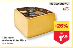 MPreis Tirol Milch Andreas Hofer Käse Angebot