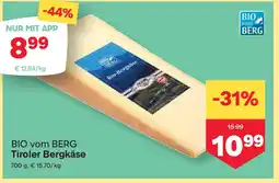 MPreis BIO vom BERG Tiroler Bergkäse Angebot