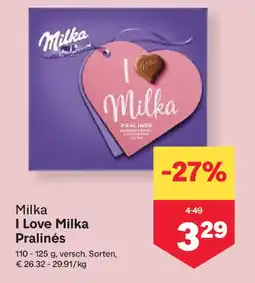 MPreis Milka I Love Milka Pralines Angebot