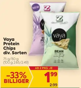 Billa Vaya Protein Chips 75 g/80 g Angebot