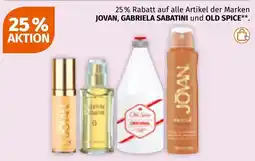 Müller auf alle Artikel der Marken JOVAN, GABRIELA SABATINI und OLD SPICE Angebot