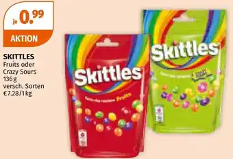 Müller SKITTLES Fruits oder Crazy Sours Angebot