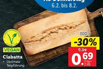 Lidl VEGAN Ciabatta Angebot