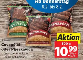 Lidl Ćevapčići oder Pljeskavica Angebot