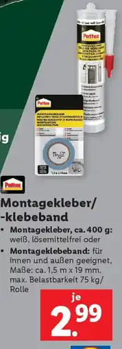 Lidl Montagekleber/ -klebeband Angebot