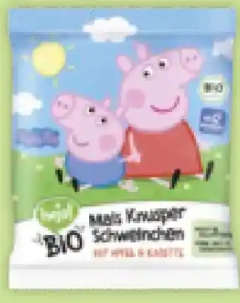 Müller Pure & Fun Bio Snack Mais Knusper Schweinchen Apfel Karotte Peppa Pig Angebot