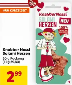 Billa Knabber Nossi Salami Herzen Angebot