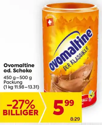 Billa Ovomaltine od. Schoko Angebot