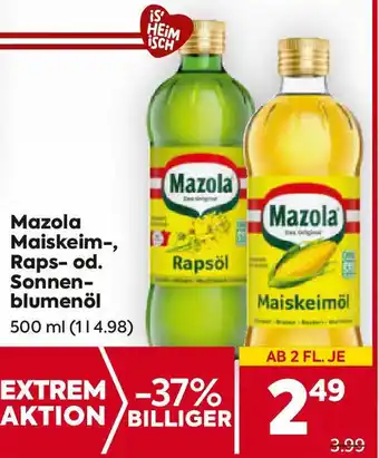 Billa Mazola Maiskeim-, Raps-od. Sonnen- blumenöl Angebot