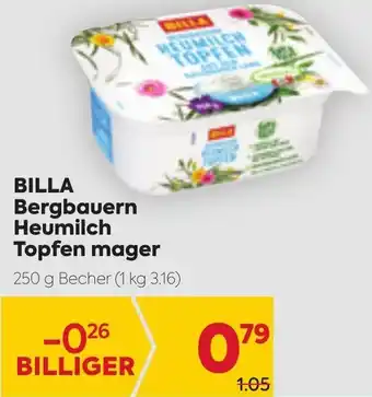 Billa Billa Bergbauern Heumilch Topfen Mager 250 g Angebot