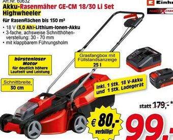 Zgonc Akku-Rasenmäher GE-CM 18/30 Li Set Angebot