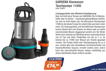 e-tec GARDENA Klarwasser Tauchpumpe 11000 Angebot