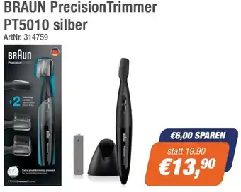 e-tec BRAUN PrecisionTrimmer PT5010 silber Angebot