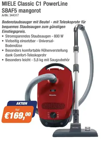 e-tec MIELE Classic C1 PowerLine SBAF5 mangorot Angebot