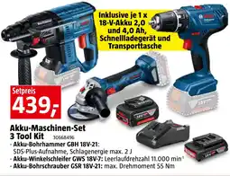 Bauhaus Akku-Maschinen-Set 3 Tool Kit Angebot