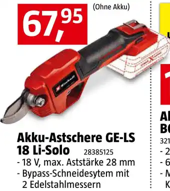 Bauhaus Akku-Astschere GE-LS 18 Li-Solo Angebot