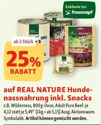 Fressnapf auf REAL NATURE Hunde- nassnahrung inkl. Snacks Angebot