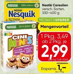 Spar Nestlé Cerealien Angebot